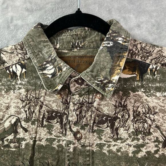 North River Button Down Shirt Mens‎ LT Long Sleeve Hunting Outdoor Deer Camo - Picture 6 of 13